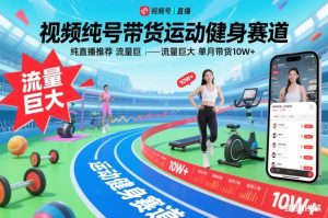 视频号带货运动健身赛道,纯直播推荐,流量巨大,单月带货10W+-每日必学网
