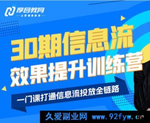 厚昌-柯楠信息流效果提升训练营30期2025年12月(价值3599元)_-每日必学网