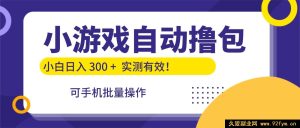 超火！手机批量玩小游戏自动撸包，新手轻松日赚300+-每日必学网