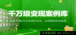超千万变现案例大赏：直播私域社交电商玩法全解，200+头部实战复盘-每日必学网
