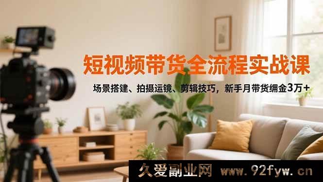 图片[1]-（16680期）短视频带货实操秘籍，场景布置、拍摄运镜全攻略，小白轻松月入3万佣金-每日必学网