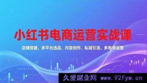 （16695期）小红书电商全流程玩法课，店铺搭建到多账号运营秘籍-每日必学网
