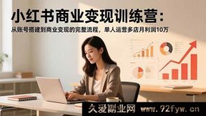 （16698期）小红书盈利实战营：账号起步到变现全攻略，单人操刀多店月入10万-每日必学网