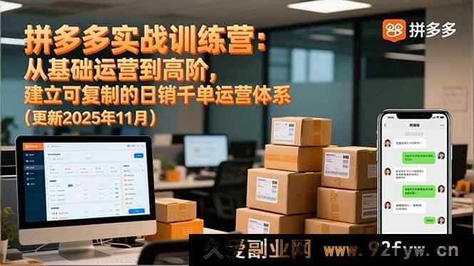 图片[1]-（16700期）拼多多实操特训营：零基础起步到高阶玩法，打造日销千单复制模式（11月更新）-每日必学网