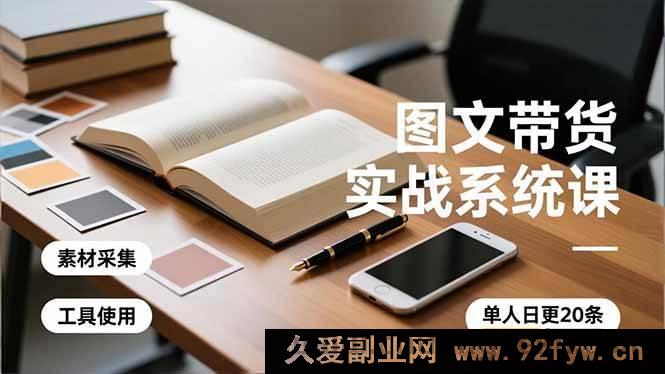 图片[1]-（16705期）图文带货实操秘籍，工具运用、素材获取、去重技巧，单人日更20条月入三万+-每日必学网