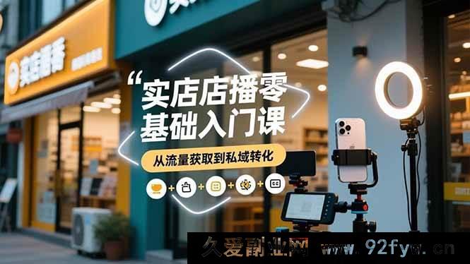 图片[1]-（16733期）实体店直播新手起步课，实体店融合多平台，流量私域双突破-每日必学网