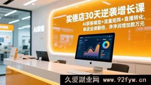（16793期）实体店30天爆单秘籍，AI引流玩法+流量布局+直播变现，单店利润飙升数万-每日必学网