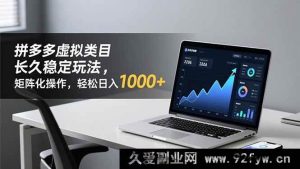 （16826期）拼多多虚拟类目持久稳赚诀窍 矩阵玩法日赚破千秘籍-每日必学网