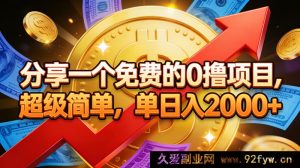 （16829期）揭秘超简易免费零成本项目，日赚2000+轻松实现-每日必学网