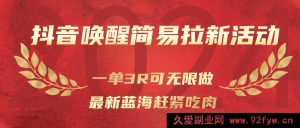 抖音拉新简易爆单秘籍：3元一单蓝海无限撸-每日必学网