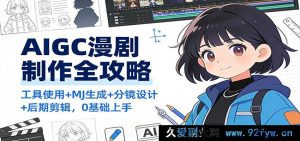 AIGC漫剧制作全流程:含多元工具+Midjourney创意生成+分镜精巧设计+高效后期剪辑0门槛学-每日必学网