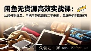 （16875期）闲鱼无货源电商掘金课：新玩法起号爆单，单月破万利润独家揭秘-每日必学网