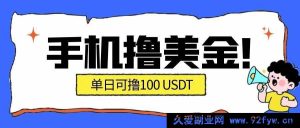 （16886期）2026年新风口！手机撸美金项目单日产值超100U，参与人少-每日必学网