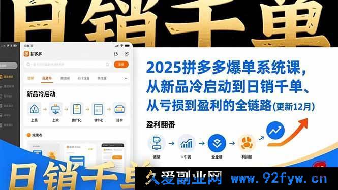 图片[1]-2025拼多多爆单新玩法：新品冷启动到日销千单且扭亏为盈全链路（16894期更新12月）-每日必学网