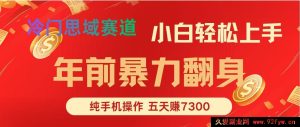 年前热门暴利项目5日进账超7000-每日必学网