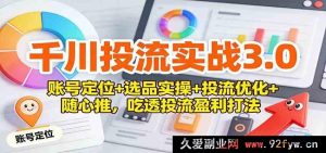 千川投流实战3.0全攻略：账号精准定位+爆品选品秘籍+投流精细优化与随心推盈利之道-每日必学网