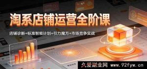 淘系店铺运营高阶秘籍：店铺状况剖析+智能推广方案+流量魔方运用+市场角逐实操-每日必学网