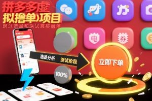 拼多多虚拟撸单项目，跳过选品和测试直接撸单-每日必学网