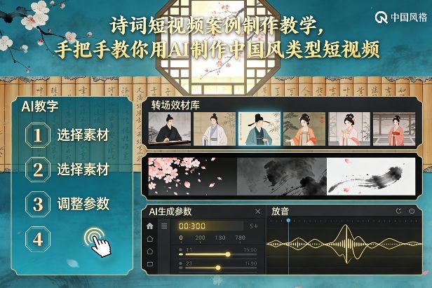 久爱副业网,网赚项目,网赚论坛博客网分享古诗词短视频案例制作教学，手把手教你用AI制作中国风类型短视频