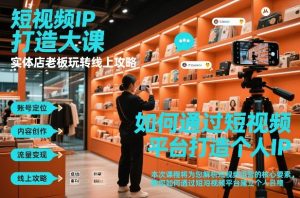 短视频ip打造大课，实体店老板玩转线上攻略-每日必学网