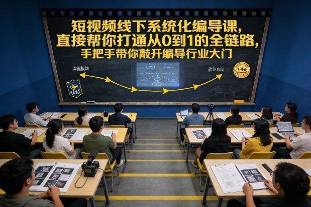 久爱副业网,网赚项目,网赚论坛博客网分享短视频线下系统化编导课，直接帮你打通从0到1的全链路，手把手带你敲开编导行业大门