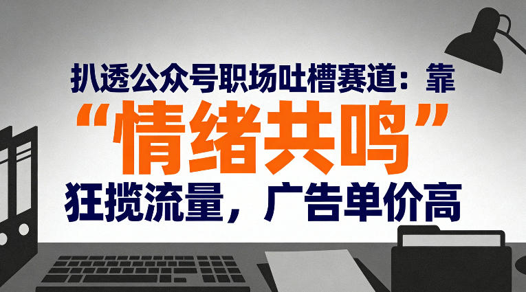 久爱副业网,网赚项目,网赚论坛博客网分享扒透公众号职场吐槽赛道：靠“情绪共鸣”狂揽流量，广告单价高