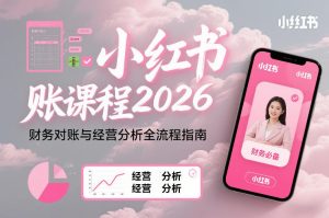 小红书对账课程2026，财务对账与经营分析全流程指南-每日必学网