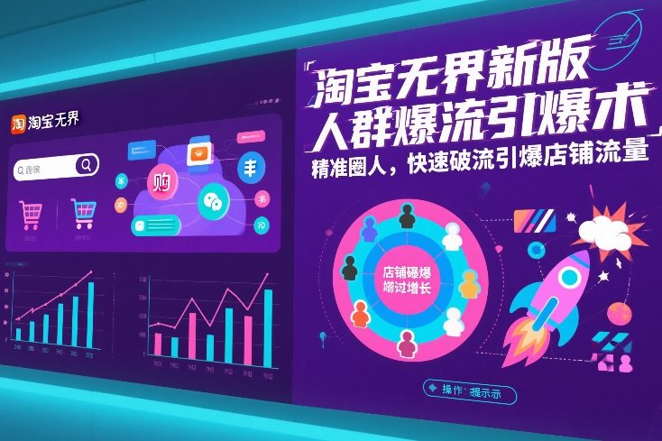 淘宝无界新版人群爆流引爆术，精准圈人，快速破流引爆店铺流量-每日必学网