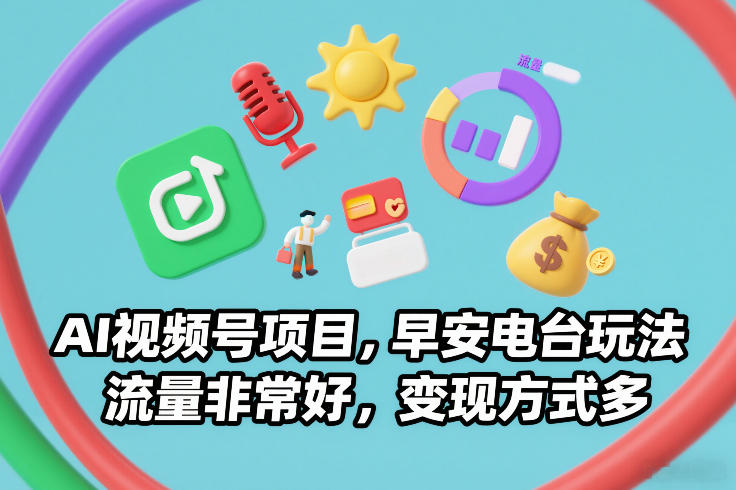 久爱副业网,网赚项目,网赚论坛博客网分享AI视频号项目，早安电台玩法，流量非常好，变现方式多