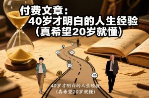 付费文章：40岁才明白的人生经验（真希望20岁就懂）-每日必学网