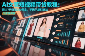 AI女装短视频带货教程：博主7天狂賺2W佣金，手把手复刻玩法，可直接照搬-每日必学网