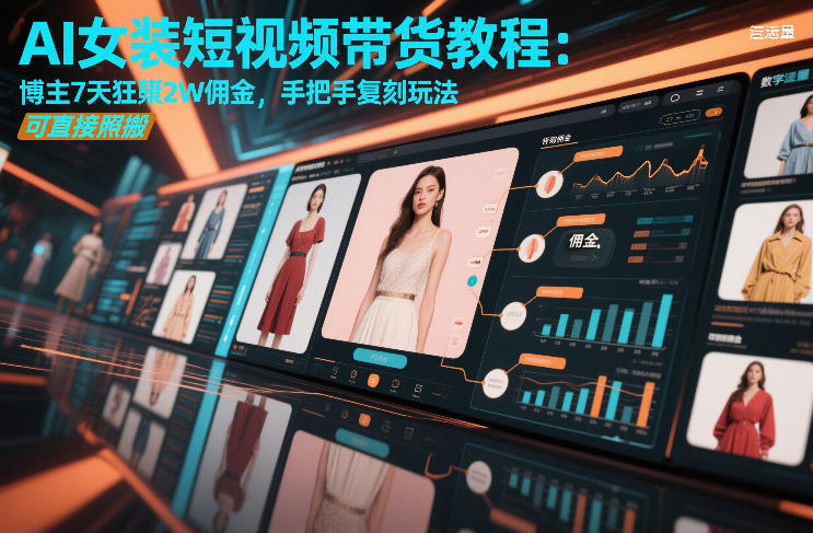 AI女装短视频带货教程：博主7天狂賺2W佣金，手把手复刻玩法，可直接照搬-每日必学网