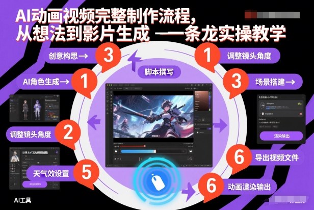AI动画视频完整制作流程，从想法到影片生成一条龙实操教学-每日必学网