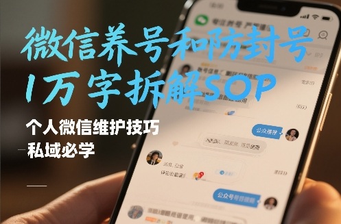 微信养号和防封号1万字拆解SOP，个人微信维护技巧，私域必学【文档】-每日必学网