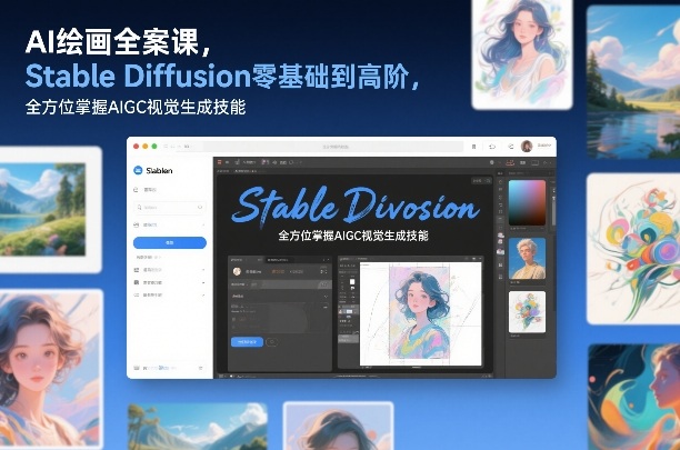 AI绘画全案课，Stable Diffusion零基础到高阶，全方位掌握AIGC视觉生成技能-每日必学网