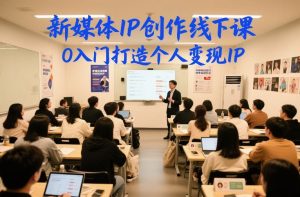新媒体IP创作线下课，0入门打造个人变现IP-每日必学网