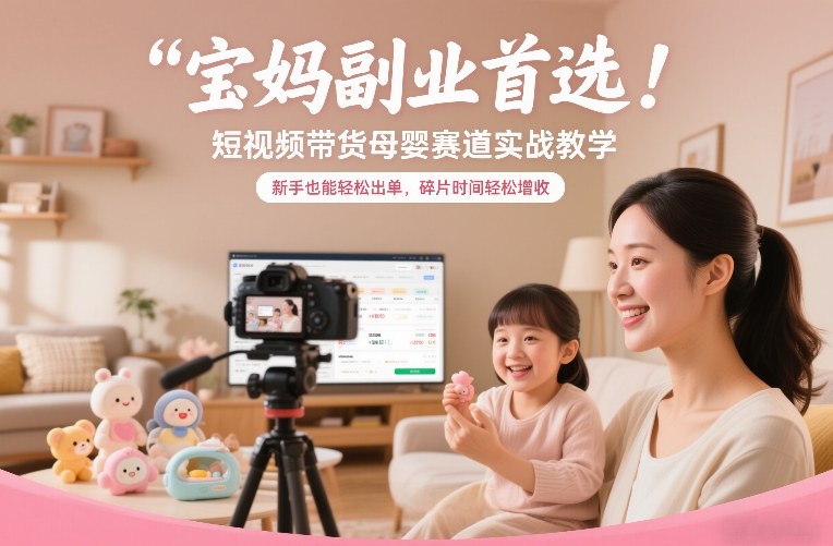 久爱副业网,网赚项目,网赚论坛博客网分享宝妈副业首选！短视频带货母婴赛道实战教学，新手也能轻松出单，碎片时间轻松增收