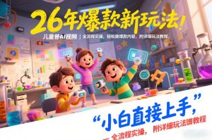 26年爆款新玩法，儿童科普AI视频，全流程实操，轻松做爆款内容，小白直接上手，附详细玩法教程-每日必学网