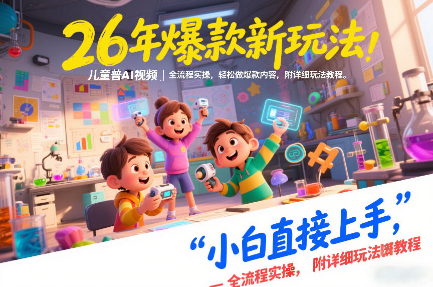 26年爆款新玩法，儿童科普AI视频，全流程实操，轻松做爆款内容，小白直接上手，附详细玩法教程-每日必学网