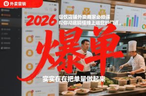 2026餐饮店铺外卖商家必修课，帮你彻底搞懂线上运营的门道，实实在在把单量做起来-每日必学网