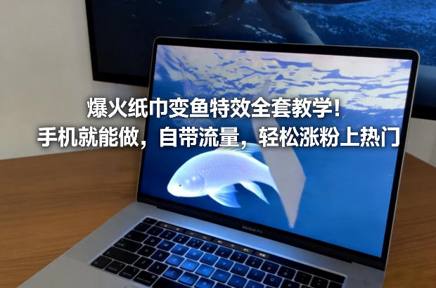 爆火纸巾变鱼特效全套教学！手机就能做，自带流量，轻松涨粉上热门-每日必学网