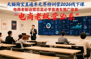 天猫淘宝直通车无界特训营2026线下课，电商老板运营总监必学直通车推广体系-每日必学网