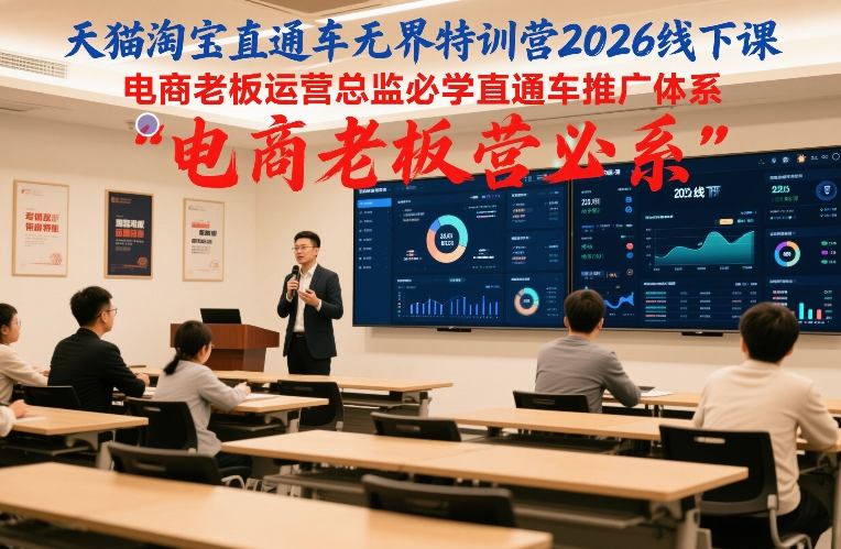 天猫淘宝直通车无界特训营2026线下课，电商老板运营总监必学直通车推广体系-每日必学网