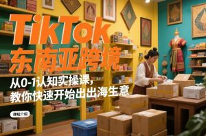 TikTok东南亚跨境从0-1认知实操课,教你快速开始出海生意-每日必学网