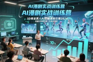 AI漫剧实战训练营，3D商业真人AI短剧漫剧引爆2026，流量红利期已至，入场正当时-每日必学网