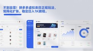 不割韭菜！拼多多虚拟类目正规玩法，矩阵化扩张，稳定日入1K教程【揭秘】-每日必学网