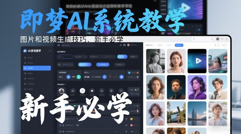 久爱副业网,网赚项目,网赚论坛博客网分享即梦AI系统教学，图片和视频生成技巧，新手必学