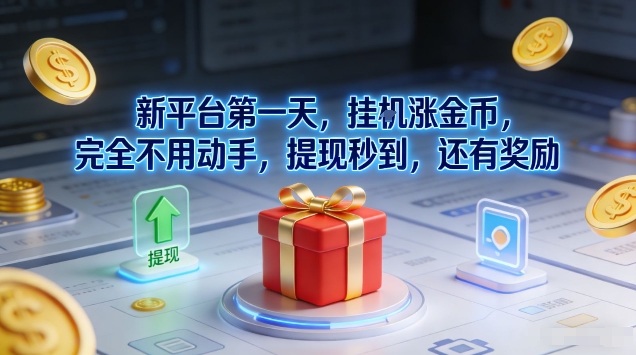 久爱副业网,网赚项目,网赚论坛博客网分享新平台第一天，挂G涨金币，完全不用动手，提现秒到，还有奖励【揭秘】