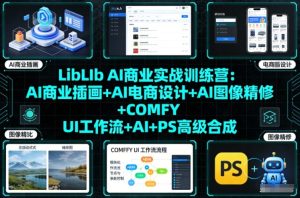 LibLIb AI商业实战训练营:AI商业插画+AI电商设计+AI图像精修+COMFY UI工作流+AI+PS高级合成-每日必学网