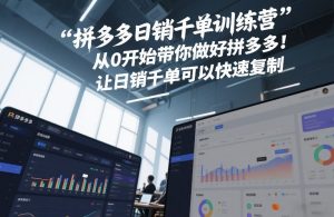 拼多多日销千单训练营，从0开始带你做好拼多多，让日销千单可以快速复制(更新26年1月)-每日必学网